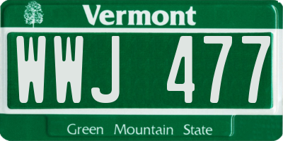 VT license plate WWJ477