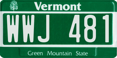 VT license plate WWJ481