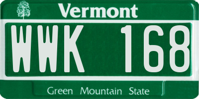 VT license plate WWK168