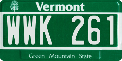 VT license plate WWK261