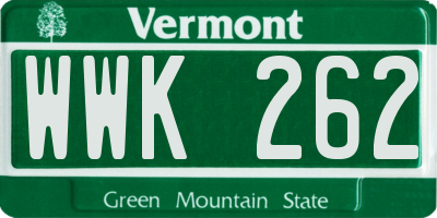 VT license plate WWK262