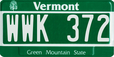 VT license plate WWK372