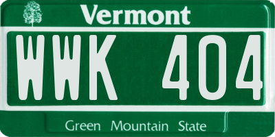 VT license plate WWK404