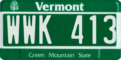 VT license plate WWK413