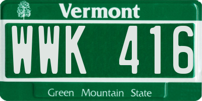VT license plate WWK416