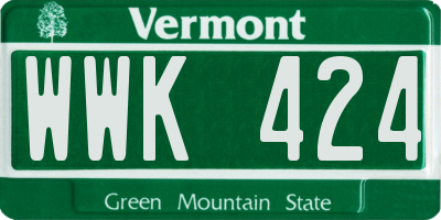 VT license plate WWK424
