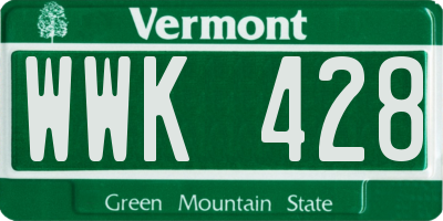 VT license plate WWK428