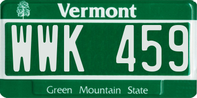 VT license plate WWK459