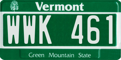 VT license plate WWK461
