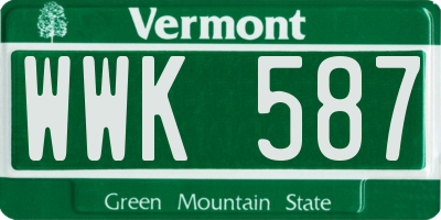 VT license plate WWK587