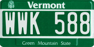 VT license plate WWK588
