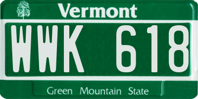 VT license plate WWK618