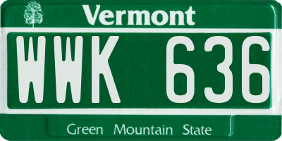 VT license plate WWK636