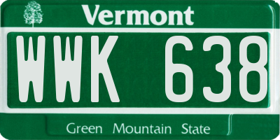 VT license plate WWK638