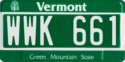 VT license plate WWK661