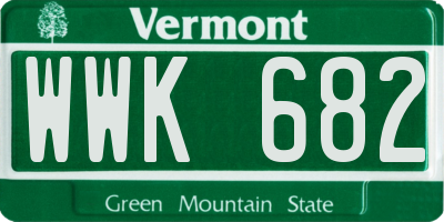 VT license plate WWK682