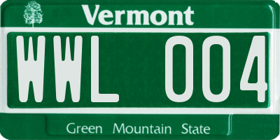 VT license plate WWL004