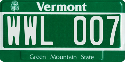 VT license plate WWL007