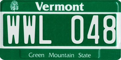 VT license plate WWL048