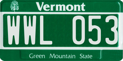 VT license plate WWL053