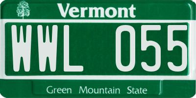 VT license plate WWL055