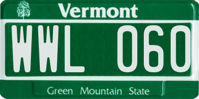 VT license plate WWL060