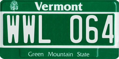 VT license plate WWL064