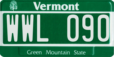 VT license plate WWL090