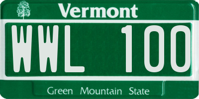 VT license plate WWL100
