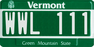 VT license plate WWL111