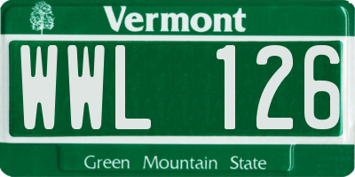 VT license plate WWL126