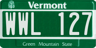 VT license plate WWL127