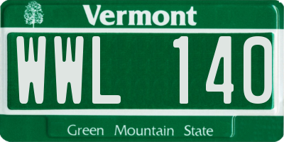 VT license plate WWL140