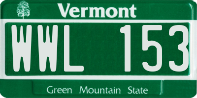 VT license plate WWL153