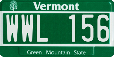 VT license plate WWL156