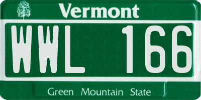 VT license plate WWL166