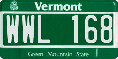 VT license plate WWL168