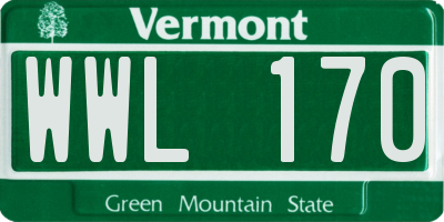 VT license plate WWL170