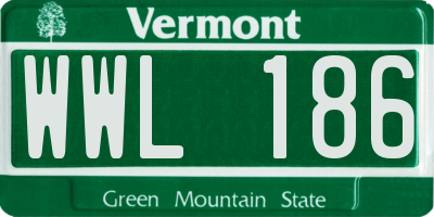 VT license plate WWL186