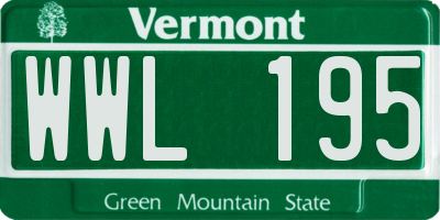 VT license plate WWL195