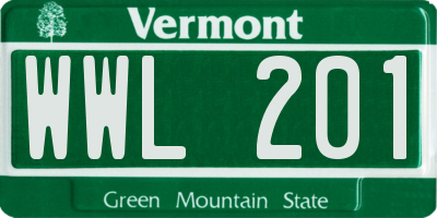 VT license plate WWL201