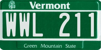 VT license plate WWL211