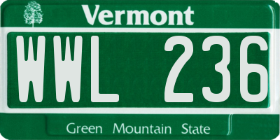 VT license plate WWL236