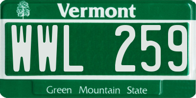 VT license plate WWL259