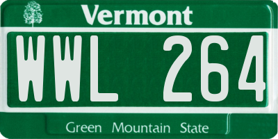 VT license plate WWL264