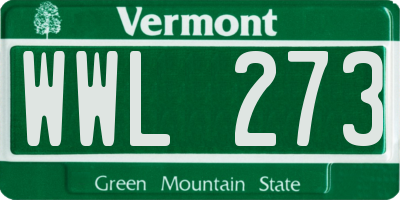 VT license plate WWL273