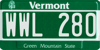 VT license plate WWL280