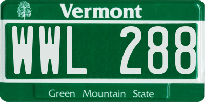 VT license plate WWL288