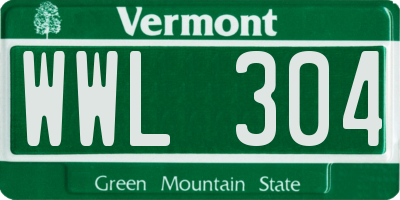 VT license plate WWL304