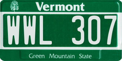 VT license plate WWL307